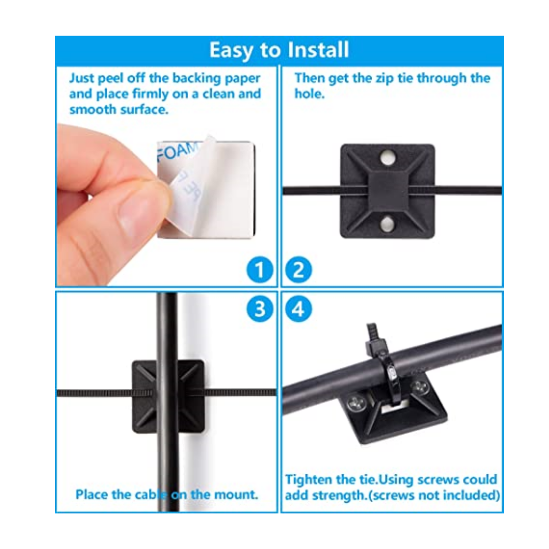 1" Cable Tie Mounts (pack of 100)